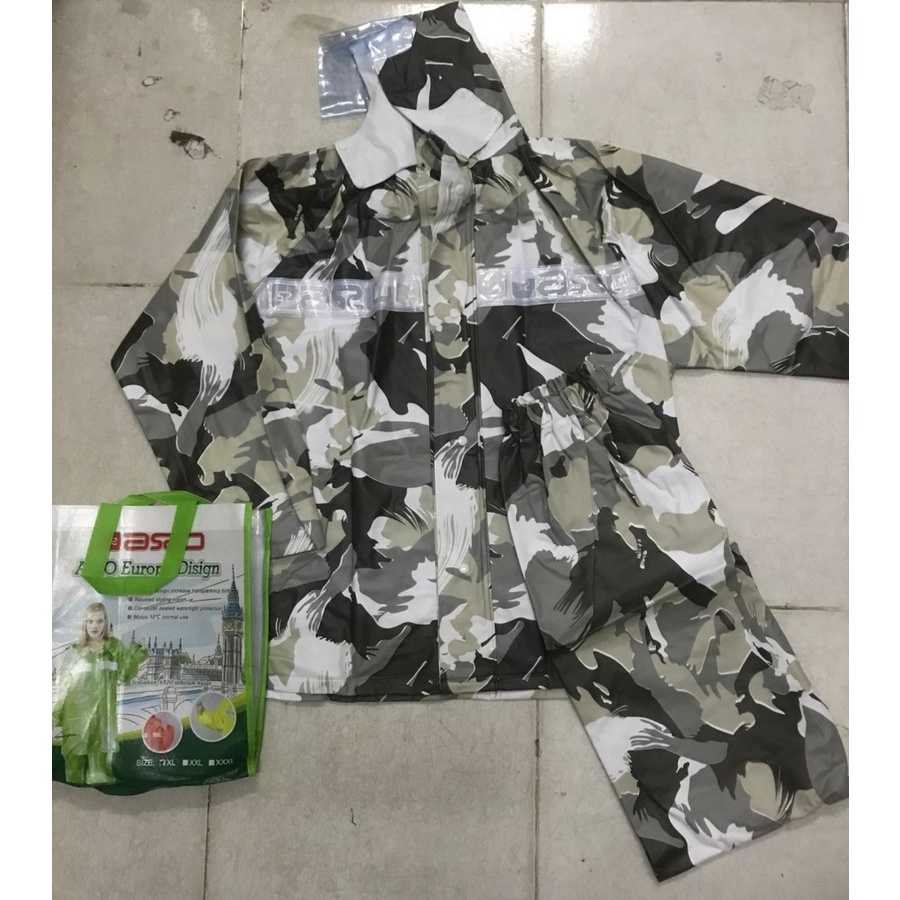 Jas Hujan Axio Karet Rubber 661 Camo Army/Mantel Hujan Axio AX 661 Karet/Mantol Hujan Axio AX-661 Rubber/Jas Ujan Raincoat Axio AX661 Setelan Dewasa Cowok Cewek