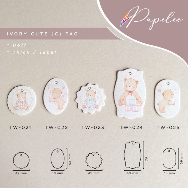 

Ivory Cute Tag tebal / Gift Tag / Hangtag / Tag Hampers