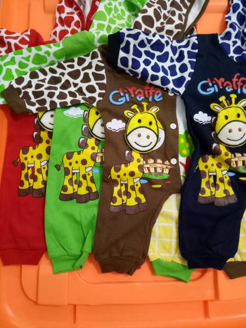 Baju jumper panjang baju kodok 3D karakter giraffe