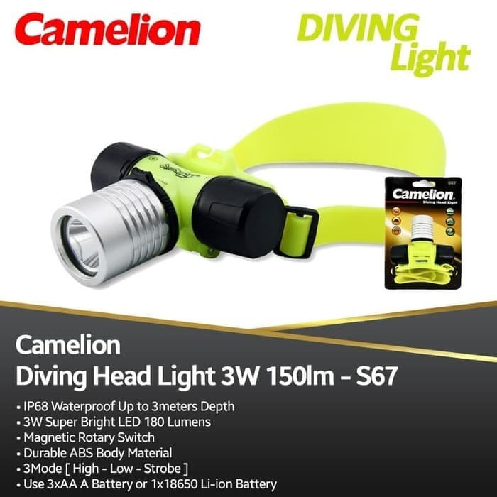 Senter Kepala Camelion S67 Diving Head Light LED