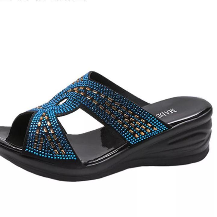 (eslt-99) Sandal Wedges Wanita kekinian 2021 / sendal andin / sandal kondangan  lagi hits ziel calbi