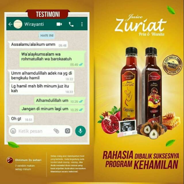 

Juice Zuriyat 1 paket (2 botol)