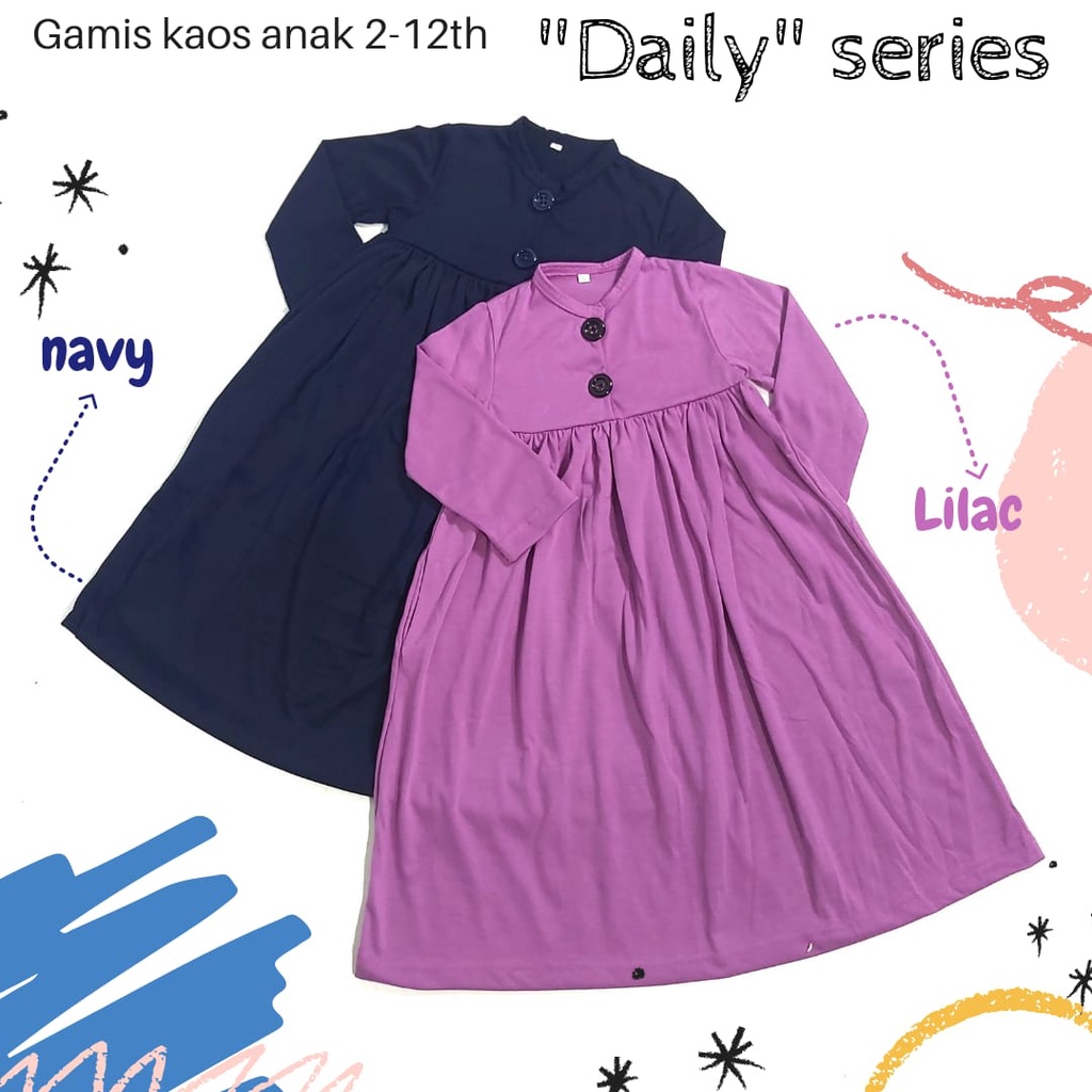 GAMIS KAOS HARIAN POLOS ANAK 1-5TH (DAILY SERIES)