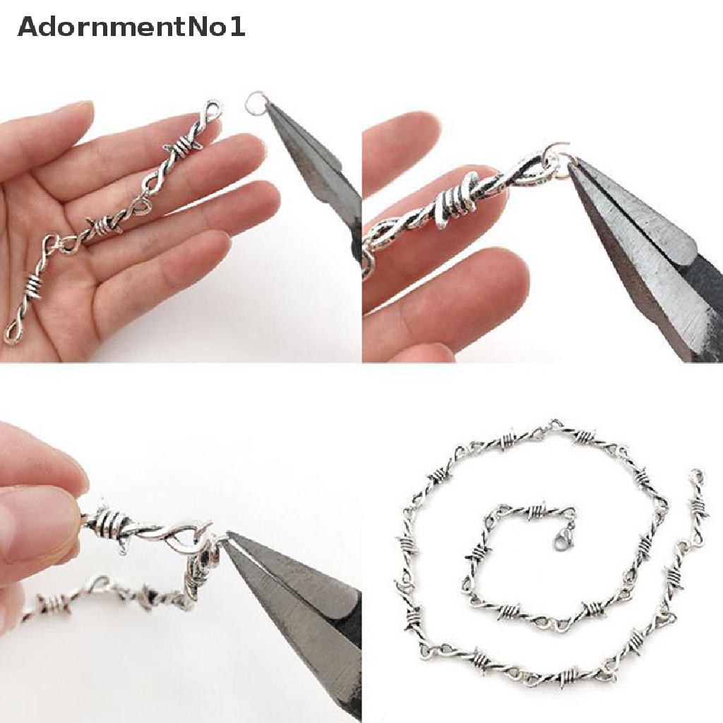 (AdornmentNo1) 10pcs / Set Gelang Tangan Kawat Berduri Warna Gold / Silver Untuk Perhiasan Wanita DIY