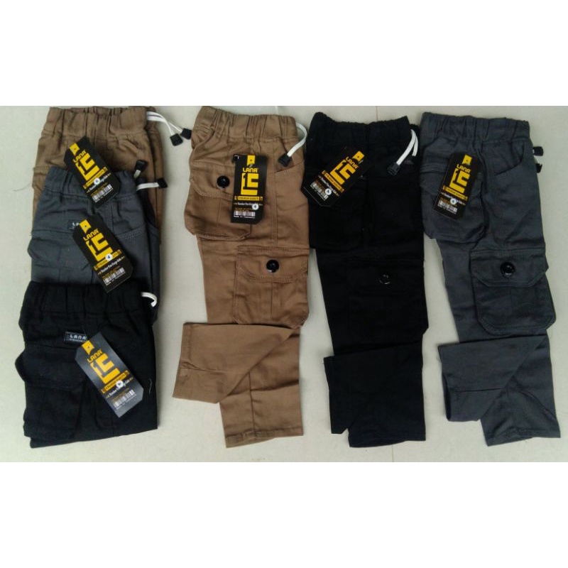 CELANA PANJANG ANAK CARGO UMUR 7-12 TAHUN KAIN TWILL STREET PREMIUM