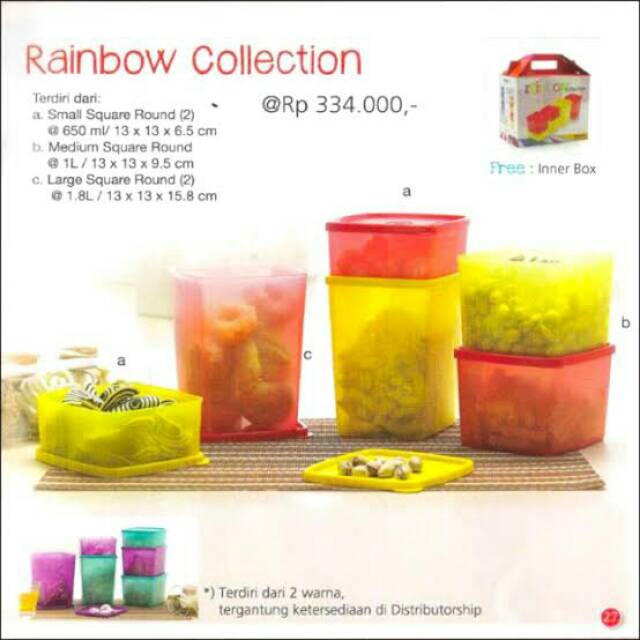Rainbow Collection Tupperware Set