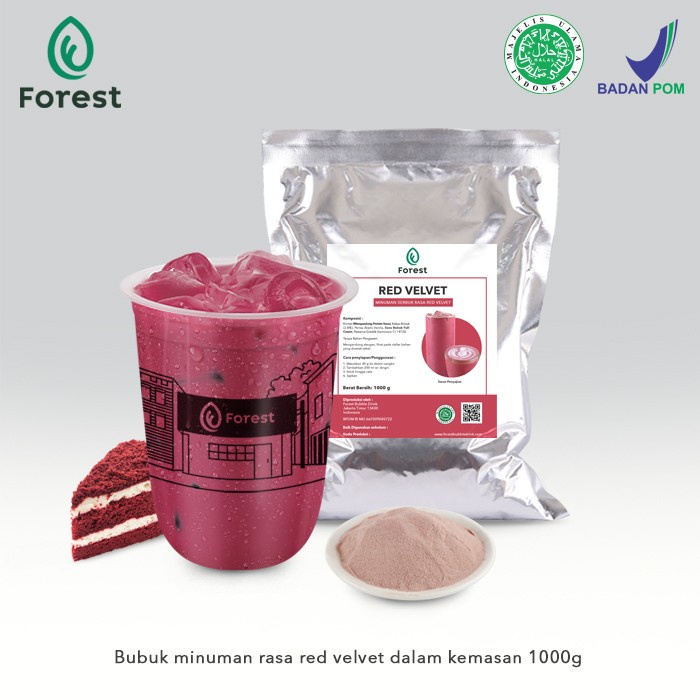 

DISKON - (BISA COD) Bubuk Minuman RED VELVET Powder - FOREST Bubble Drink - Minuman - POWDR+BUBLEWRAP