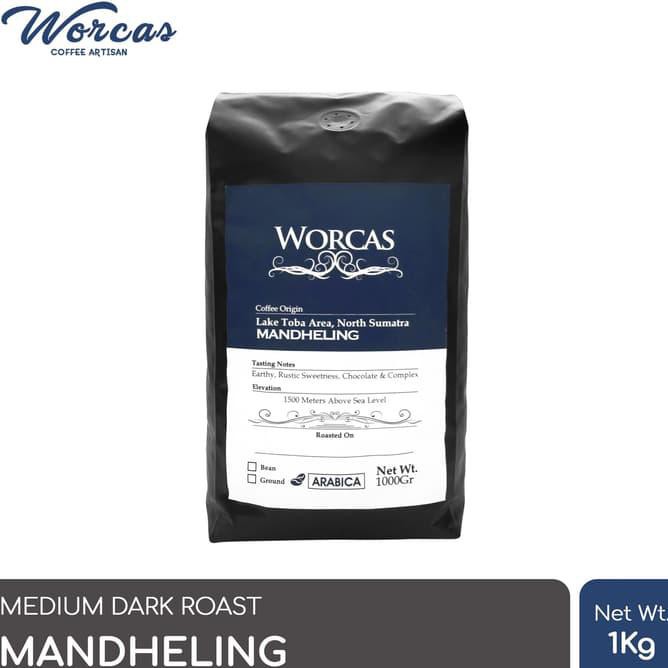 

X3Cw Kopi Arabica Mandheling 1 Kg (Biji/Bubuk) | Worcas Coffee - Kopi Biji X27A