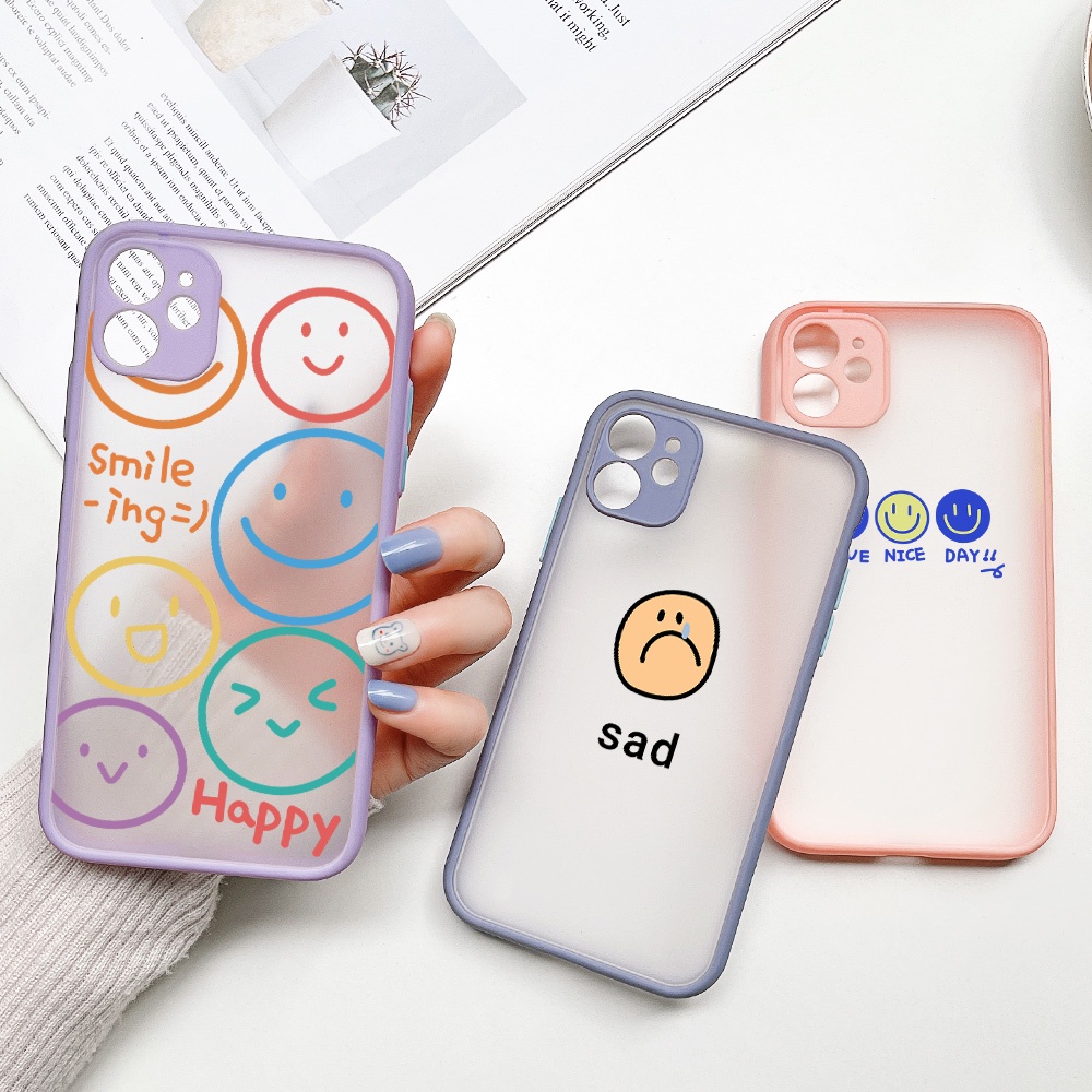 Hard Case Motif Smiley Untuk Iphone 11 12 13 Pro Max Mini X XS Max XR 7 8 6 6S Plus SE 2020