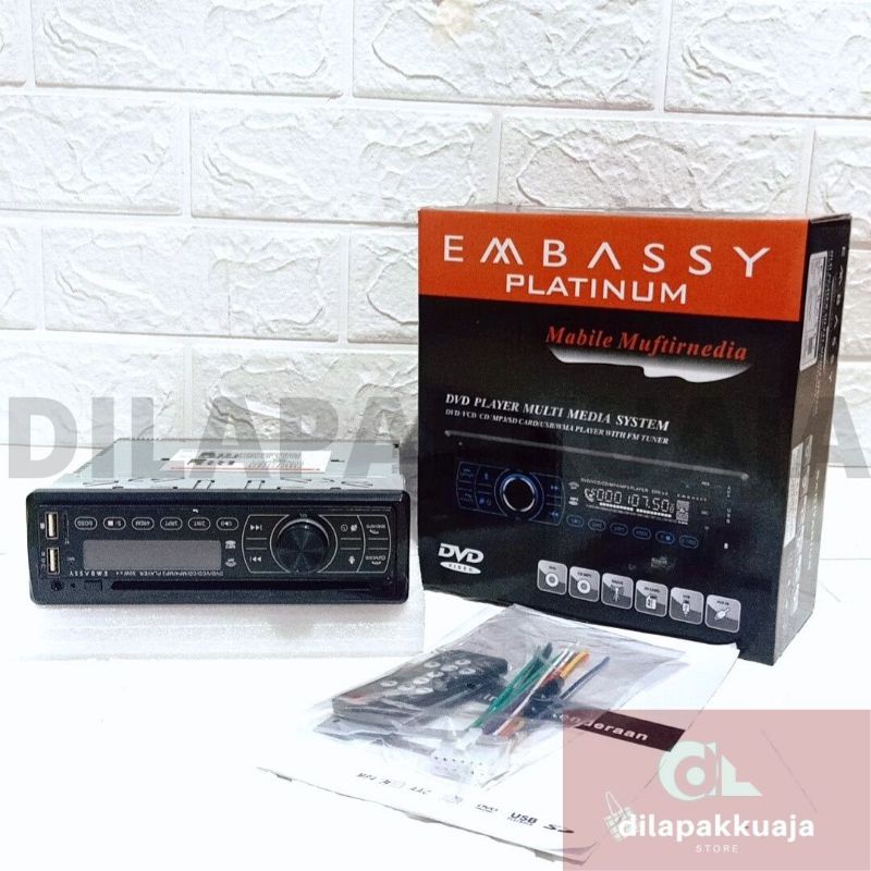 Tape Mobil Embassy Platinum Single Din USB Bluetooth DVD Mobil Embassy