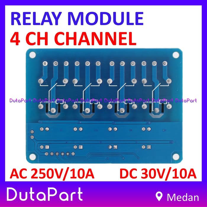 Relay Module 4 CH Channel 250VAC 30VDC 10A 5V With Optocoupler Modul
