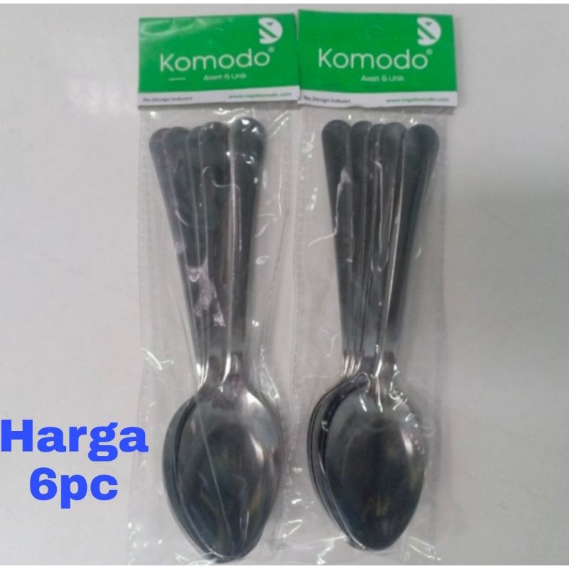 SENDOK MAKAN STAINLESS TEBAL KOMODO MOTIF POLOS 6PC