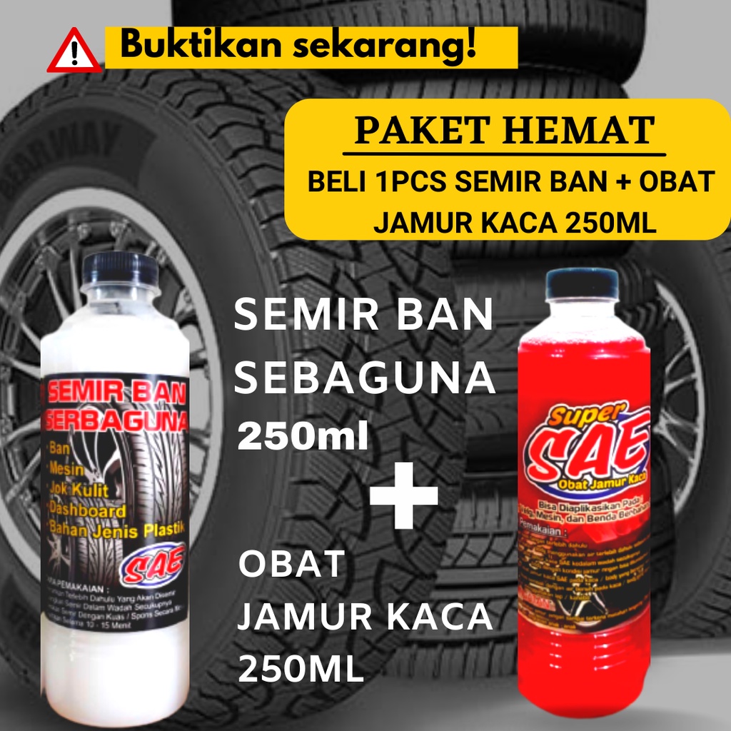 PAKET Kincong 2 SAE SEMIR BAN 250ML Penghitam Ban promo grosir SAE PEMBERSIH JAMUR KACA Obat Kaca Mo