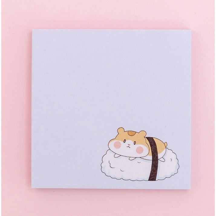 J2 - Sticky Notes Hamster Beruang Bear Lucu Memo Unik Note-sushi hamster