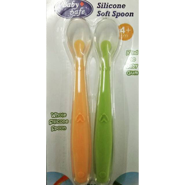 BABY SAFE SILICONE SOFT SPOON FOR 4+ MONTH BABY JEFF BABYSHOP