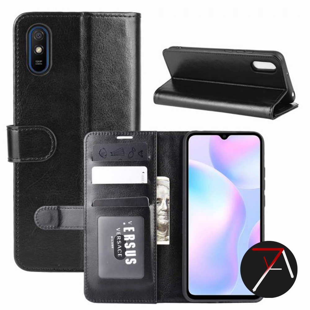 Xiaomi Redmi 9A Redmi9A Flip Wallet Dompet Kulit Leather Cover Case Casing Card Kartu