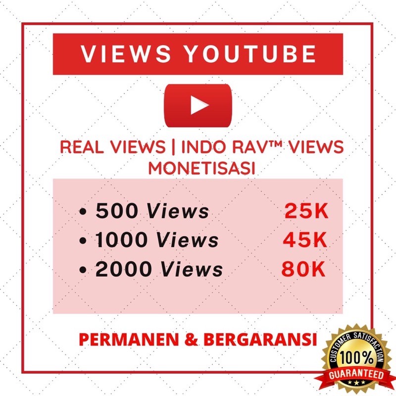 VIEWS YOUTUBE REAL VIEW & INDO RAV [ REAL ACTIVE VIEW] MONETISASI INDONESIA HIGH QUALITY