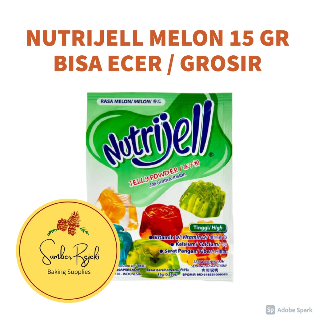 

Nutrijell Agar-Agar Jelly Rasa Melon 15 Gr / 15gr