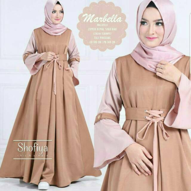 Gamis Syari Hyget Motif Bunga Murah Fashion Muslim wanita BUKAN JUMBO Misbee Jersey Baloteli Jepang