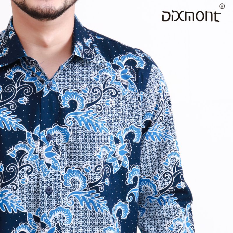 Dixmont Kemeja Pria Batik Panjang Hem BL04521