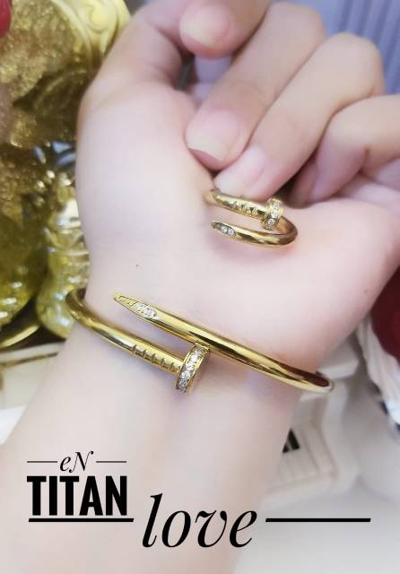 Titanium gelang dan cincin 1524e