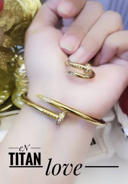 Titanium gelang dan cincin 1524e