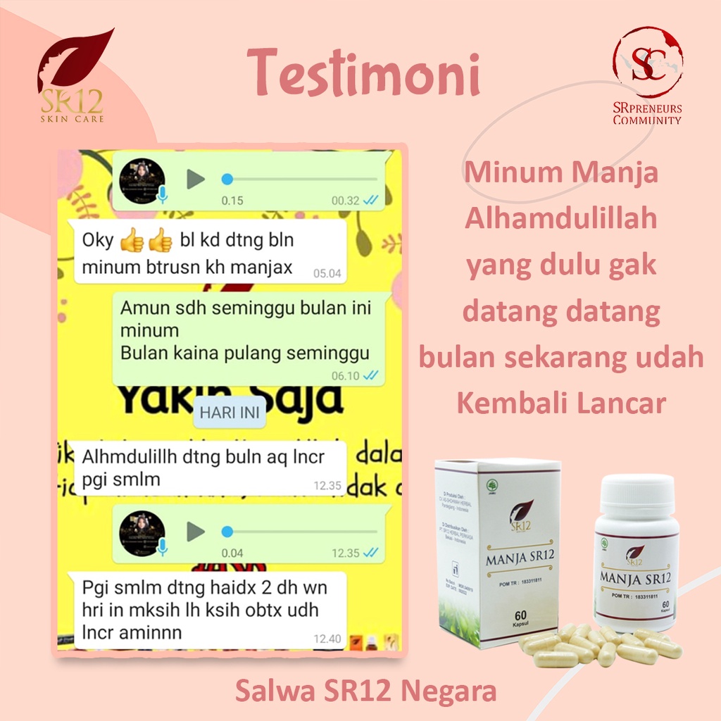 MANJAKANI SR12 / SOLUSI KEPUTIHAN / PELANCAR HAID / PROMIL / MANJA SR12 / MANJAKANI OBAT KEPUTIHAN