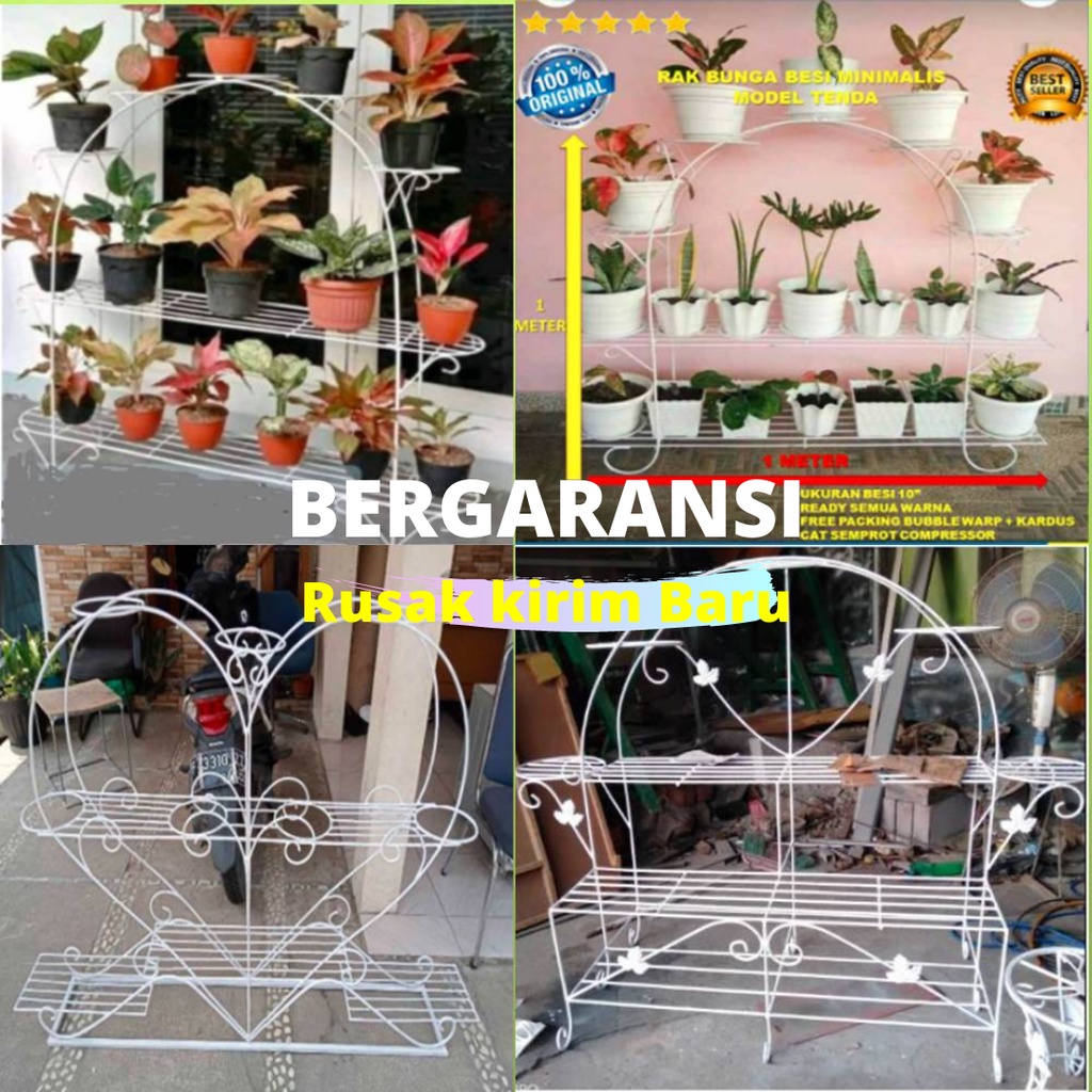 Jual Rak Bunga Besi Susun Minimalis Tanaman Hias 20 Pot Model Tenda