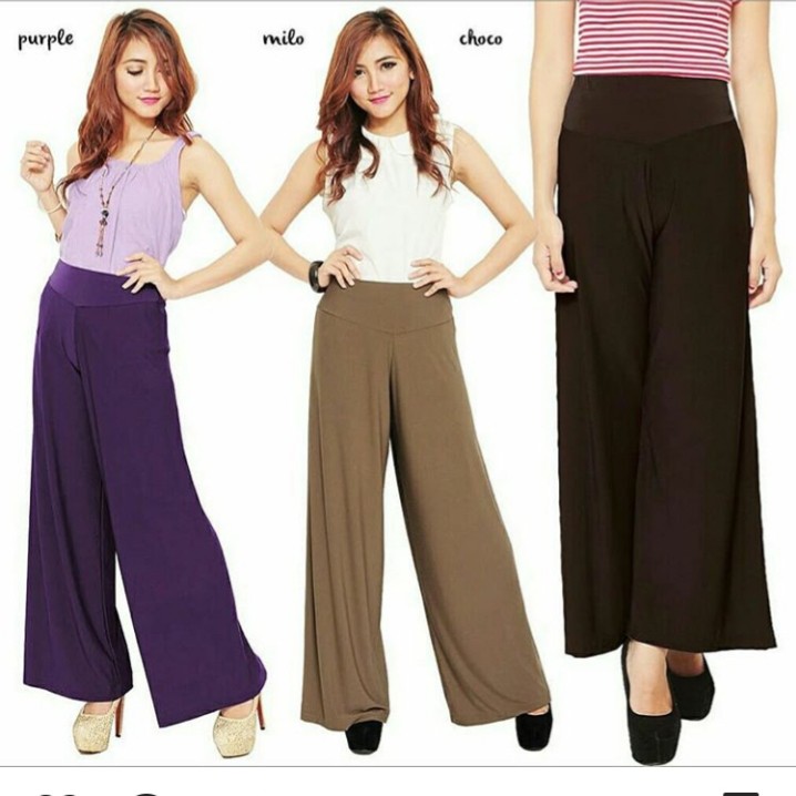 kulot jersey / celana panjang wanita