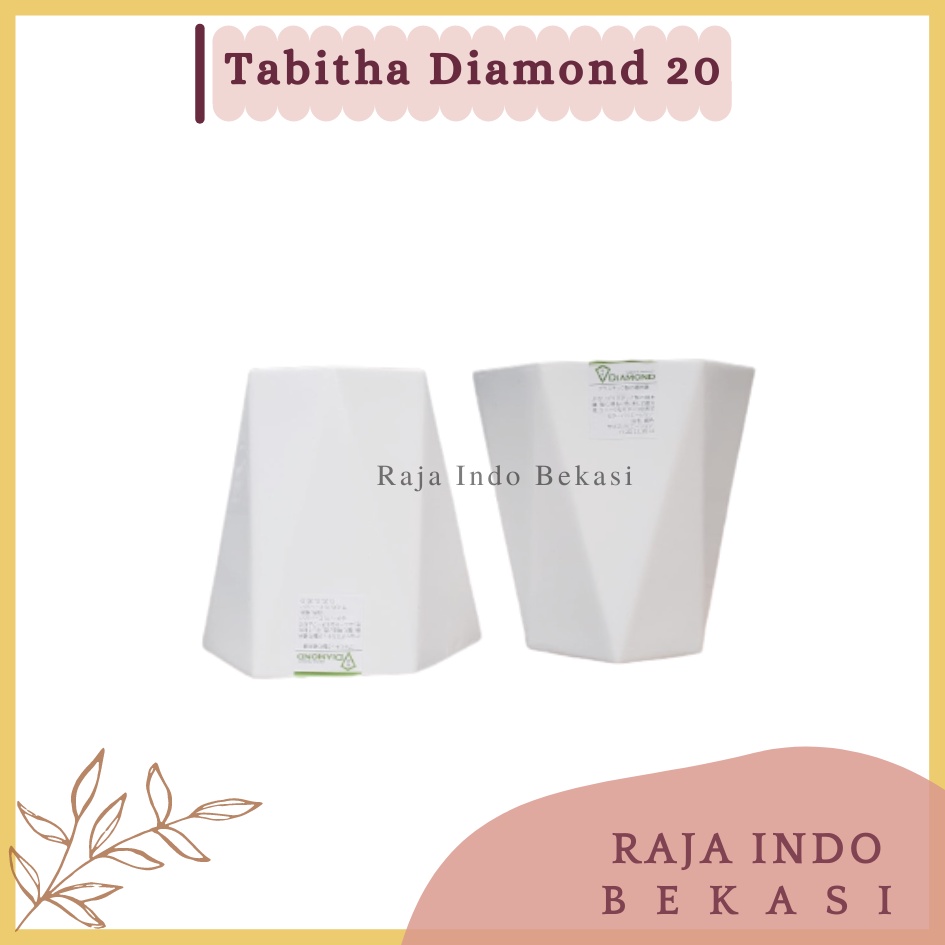 Pot Tabitha Diamond 20 Putih Pot Bunga Tanaman Tinggi Pot Diamond Tabitha Putih Pink 20 25 30 35 Grosir