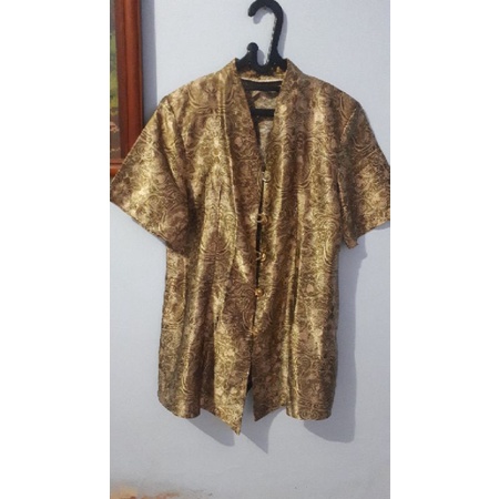 BAJU KEBAYA BATIK SILK SETELAN ATASAN BAWAHAN COFFEE PRELOVED