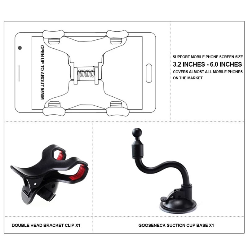 [Eike] Jepitan Hp Tempel Di Kaca Mobil Suck / Holder Hp Mobil Flexible / Car Holder / Phone Holder / Holder Phone