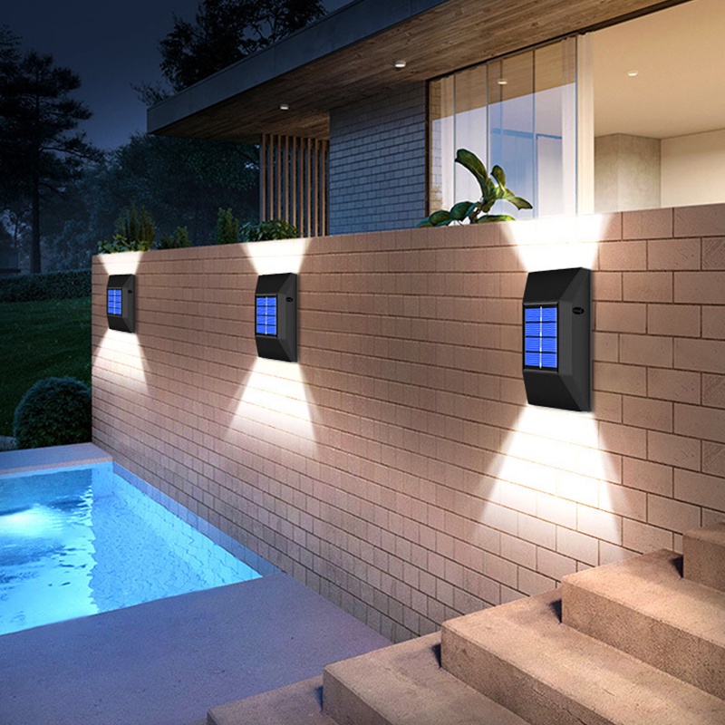 2 PCS Outdoor Waterproof LED Solar Light/ Outdoor Decorative Household Wall Lamp