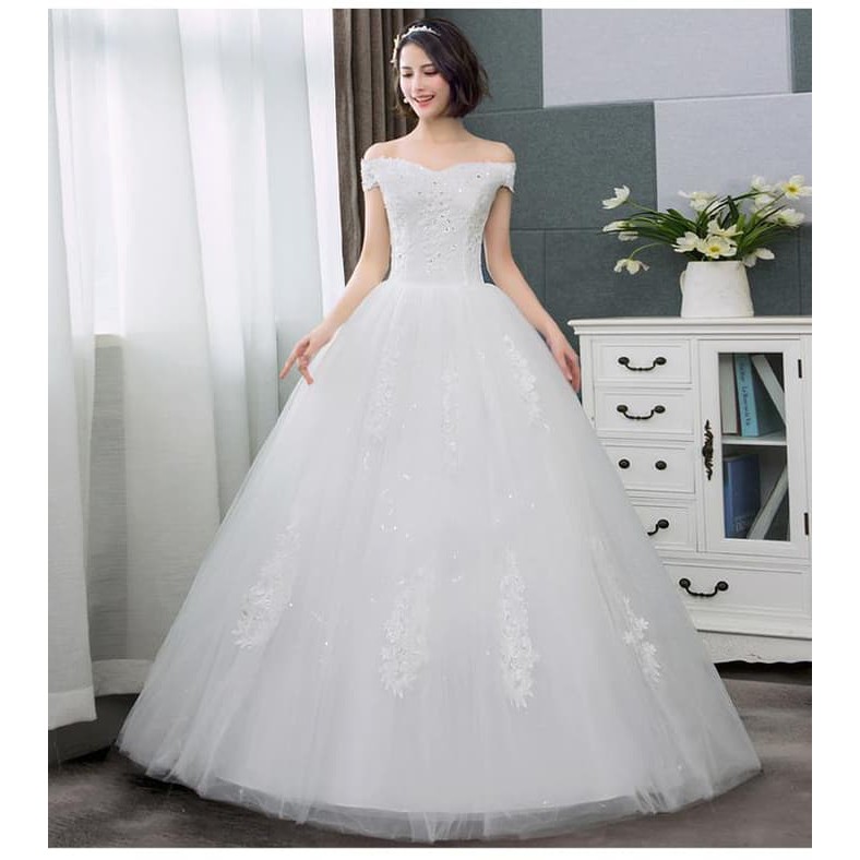 Gaun Pengantin 0700718 Putih Sabrina Wedding Gown
