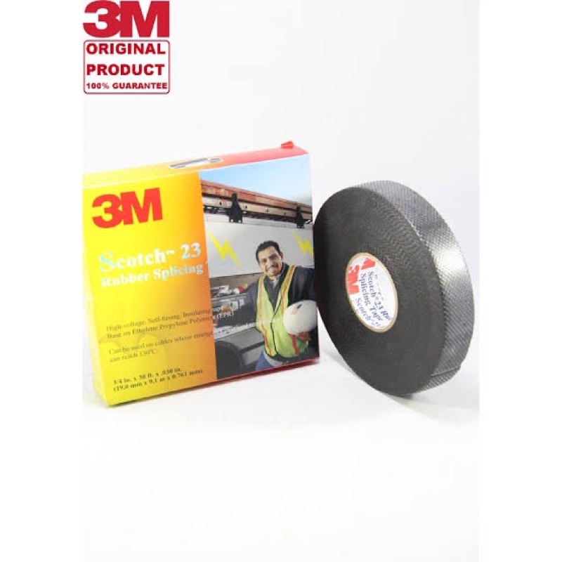 

Scotch 23 Rubber Splicing Tape - 3/4 in x 30 ft Isolasi Karet Listrik