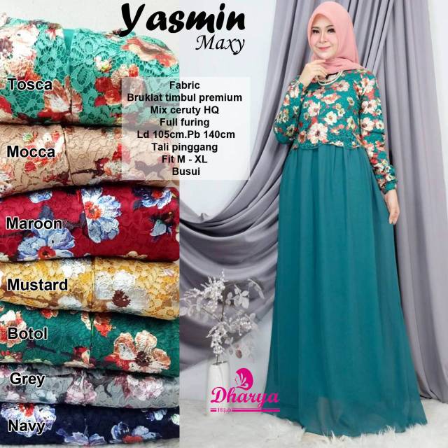 Yasmin maxy ori solo | gamis burklat ori solo