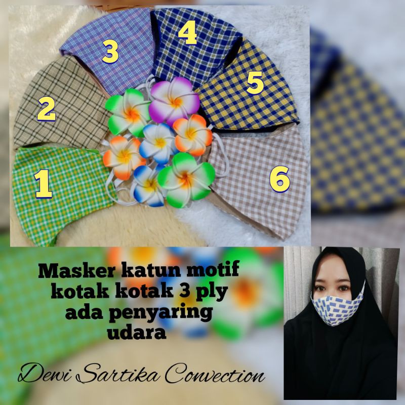 masker kotak kotak 3 ply
