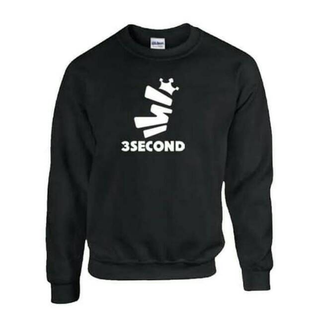 Sweater 3Second Hitam/Hoodie Pria