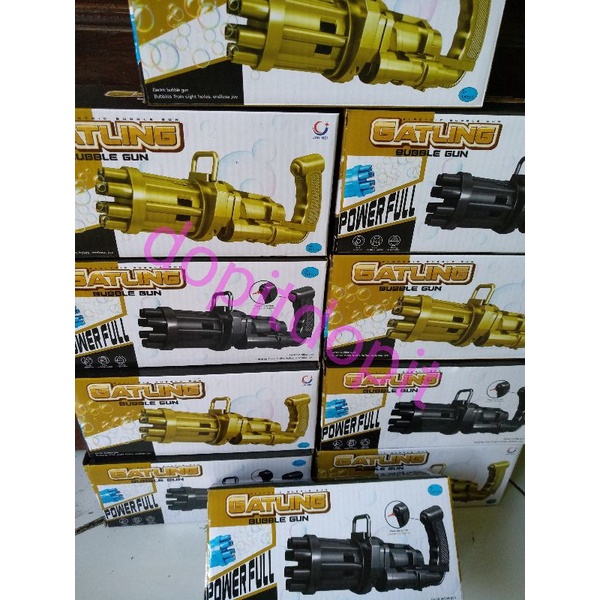 Mainan Tembakan Busa Gelembung Sabun Bubble Gun Automatic Gatling Bubble Gun Gatling Bubble Machine