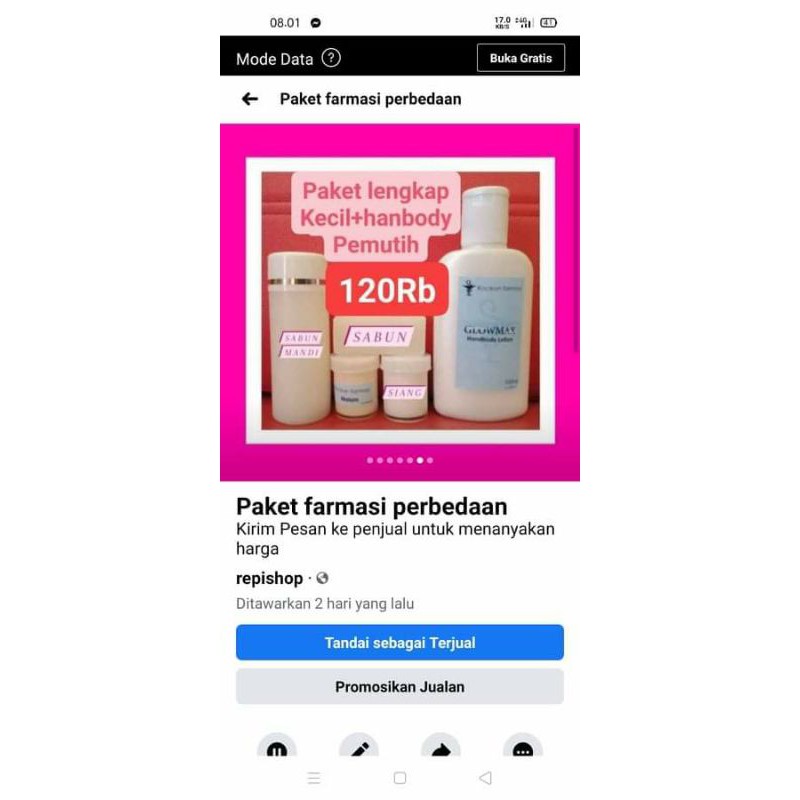 cream racikan farmasi-cream farmasi Paket lengkap kecil dg hanbody pemutih