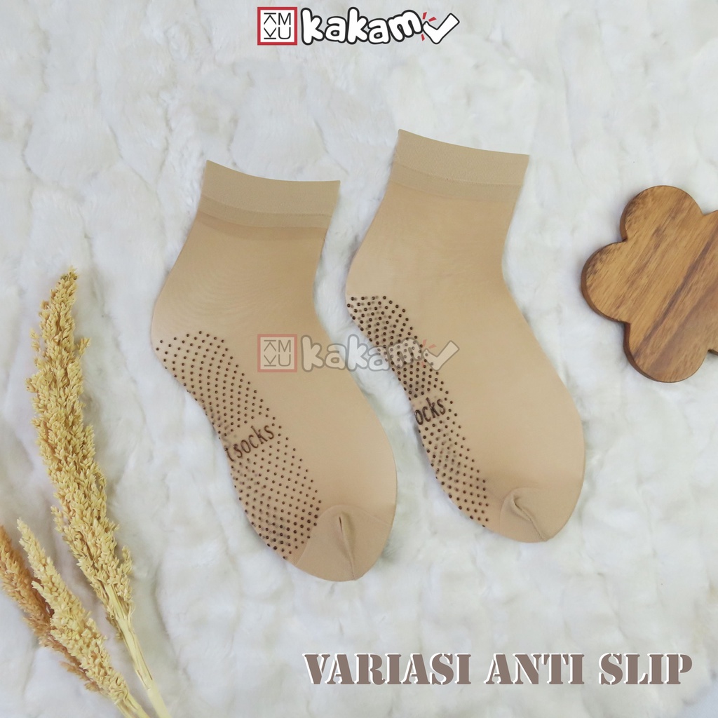 Kakamu Kaos Kaki Stocking Polos dan Anti Slip Wanita