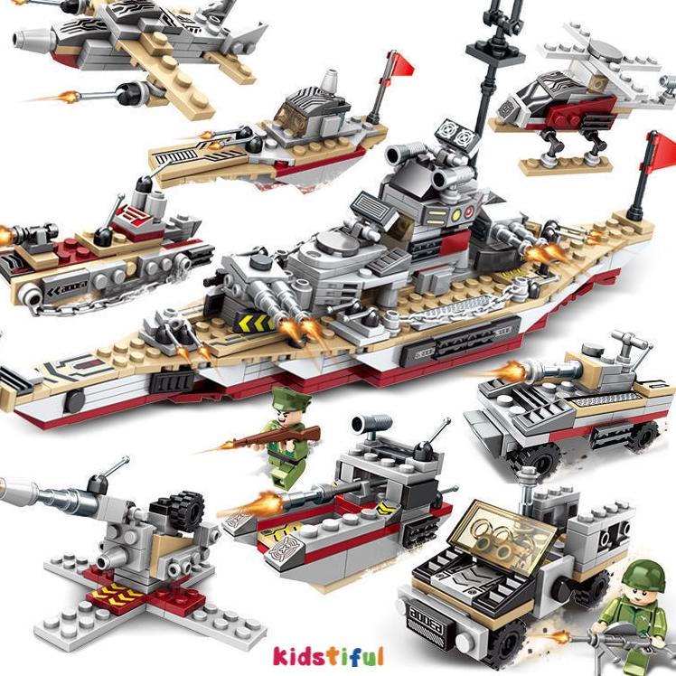 Modern.. 500Pcs Kapal Perang Warship Blok Mainan Lego Murah Polisi Kota Mainan Anak Laki-Laki