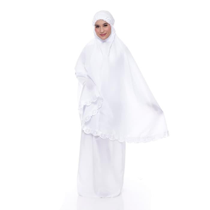 mukena katun putih polos terbaru/terlaris/sovenir n oleh2 haji