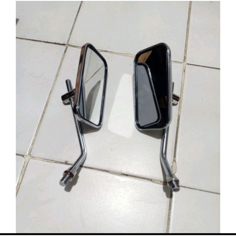 Spion Kotak Chrome Kaca Bening Spion Classic Drat Yamaha