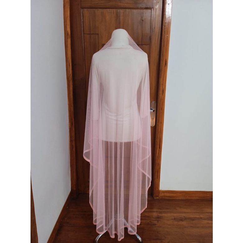 Slayer veil pengantin/kerudung pengantin/hijab pengantin elegan/Veil pengantin/jilbab pengantin PINK BABY