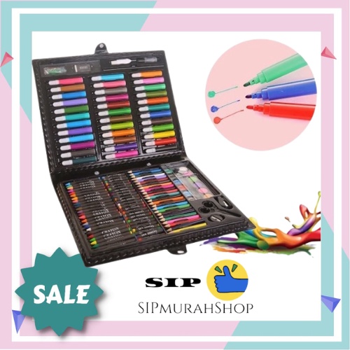 CRAYON ART SET / KOPER SET CRAYON MEWARNAI ANAK / ALAT LUKIS ANAK /alat mengambar 150PCS Art Set Crayon Set Krayon Set Painting Set Painting Kit Set Mewarnai Alat Menggambar