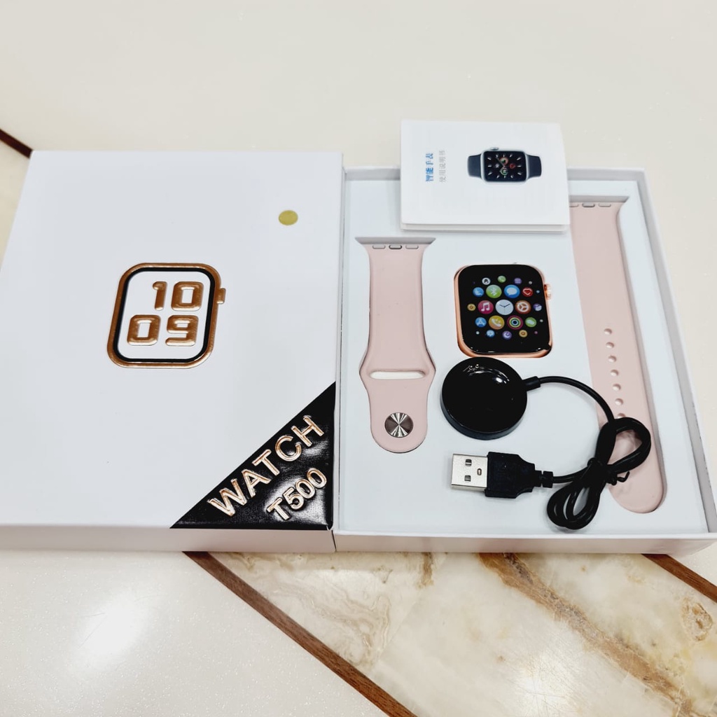 100%ORI COD JAM TANGAN Smartwatch T55 T500 DAPAT 2 TALI bisa telepon Bluetooth ganti wallpaper foto sendiri Notifikasi Sosmed Pemutar Musik Monitor Detak Jantung Tekanan Darah Wanita Pria Cewek Cowok-1