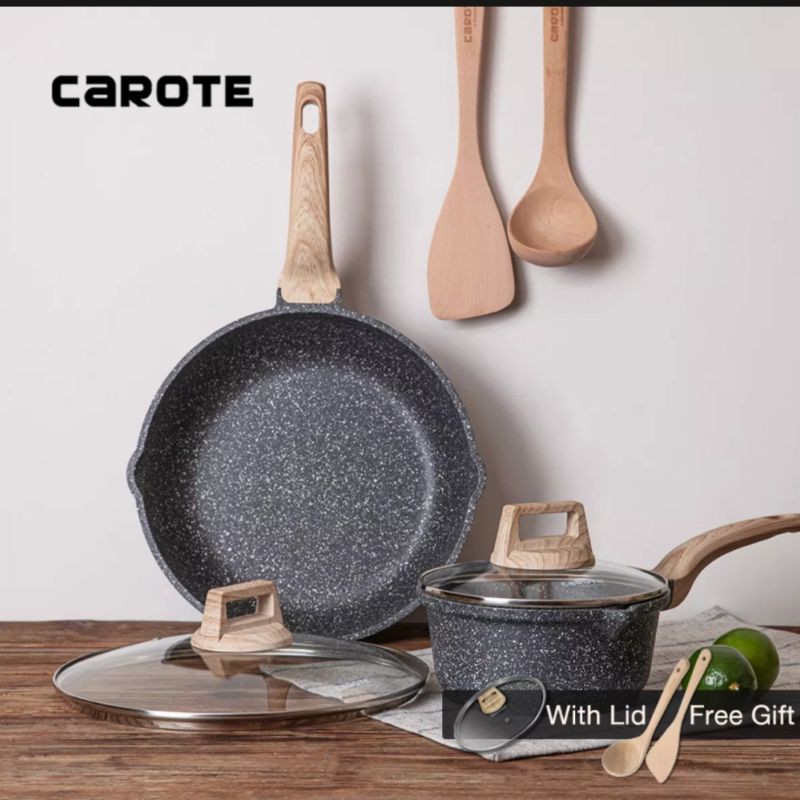 Carote Set Deep Fry Pan 28cm + Sauce Pan 18cm