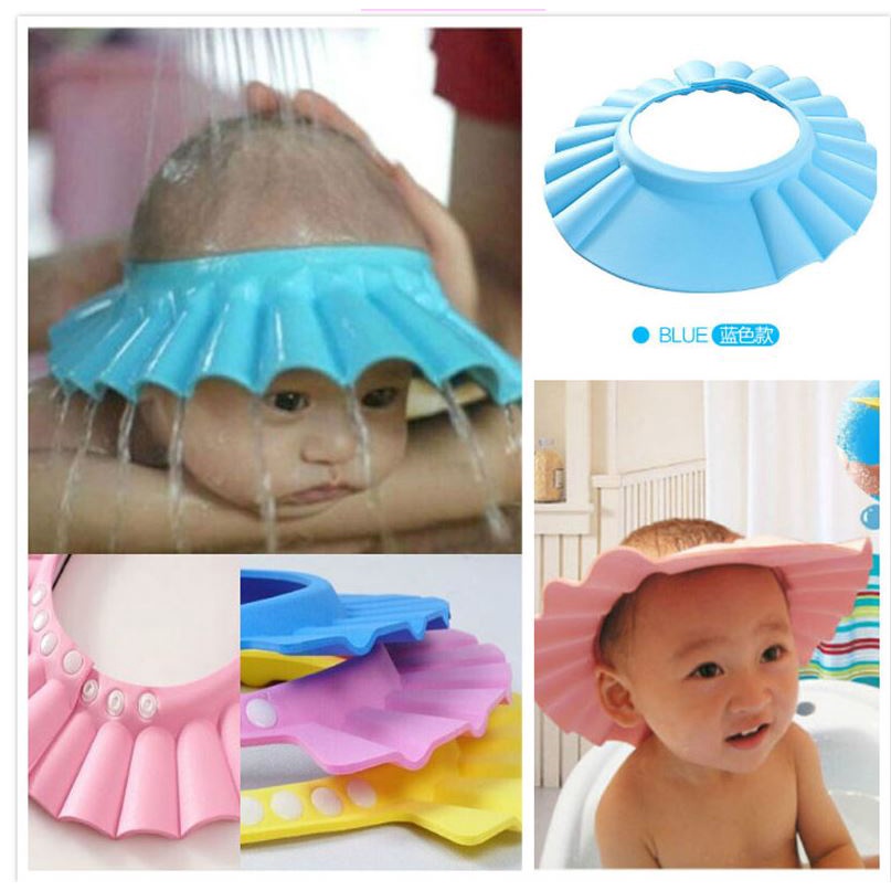 Topi keramas Anak Kancing Kid shower cap mata shampoo mandi LWS40