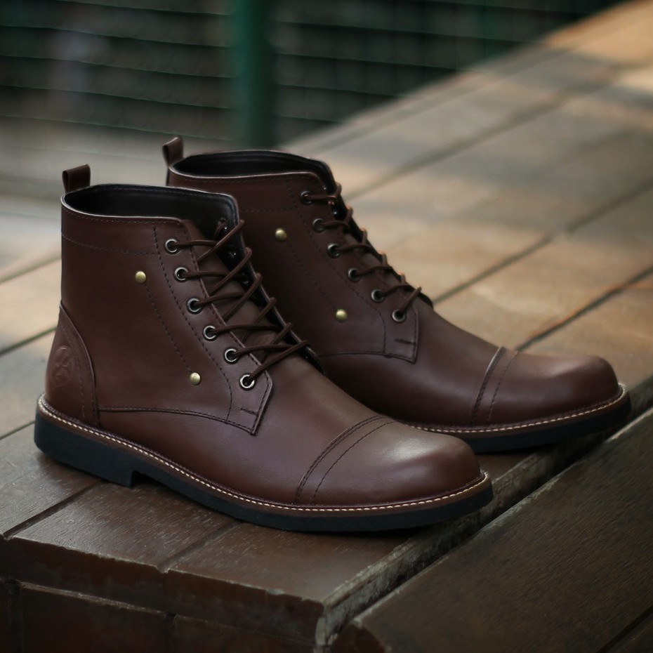 Overture Brown | Sepatu Kulit Asli Safety Boot Vintage Klasik Besi Original Footwear | FORIND x Reyl